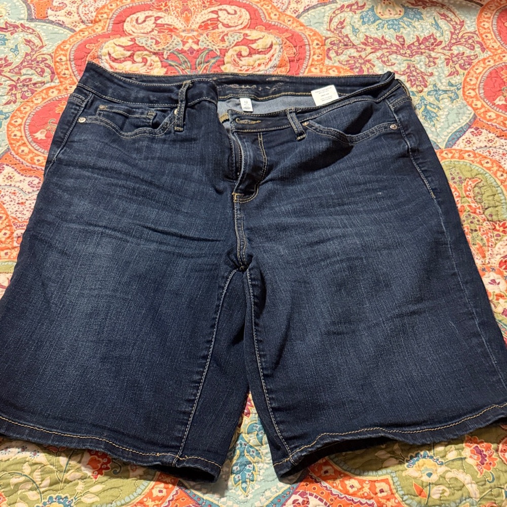 Seven7 Dark Blue Women's Bermuda Shorts